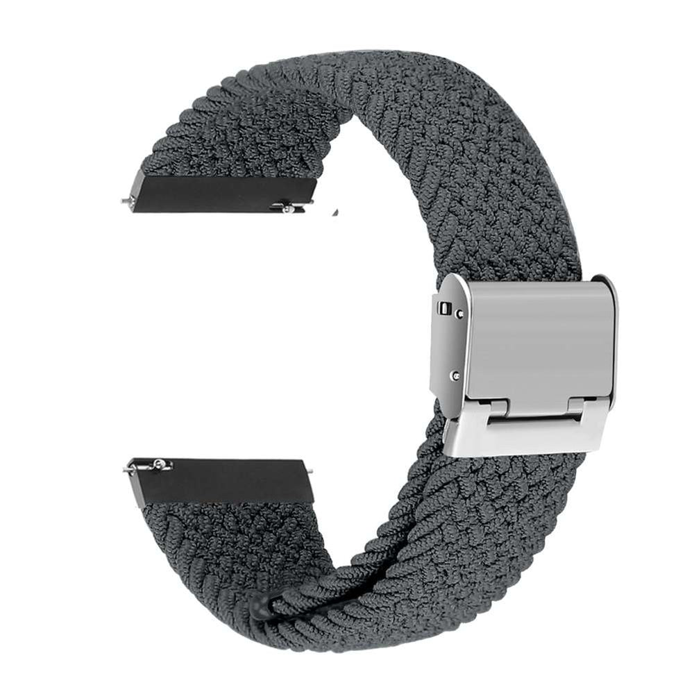 22 MM Dark Grey Adjustable Nylon Braided straps