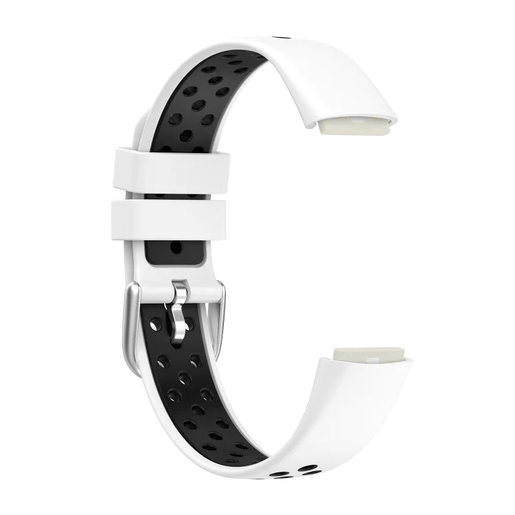 White+Black Two-color Silicone Watch Band for Fitbit Luxe