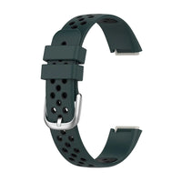Olive Green+Black Two-color Silicone Watch Band for Fitbit Luxe