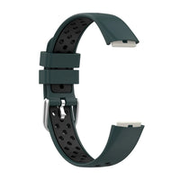 Olive Green+Black Two-color Silicone Watch Band for Fitbit Luxe