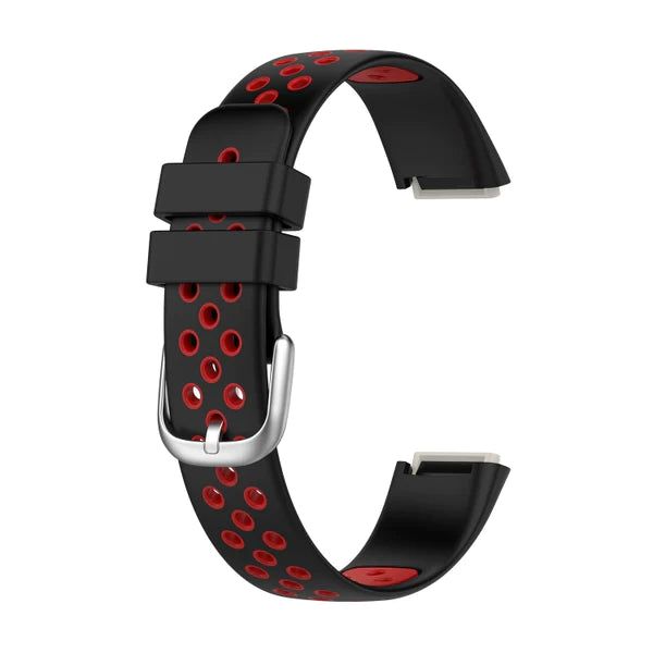 Black+Red Two-color Silicone Watch Band for Fitbit Luxe