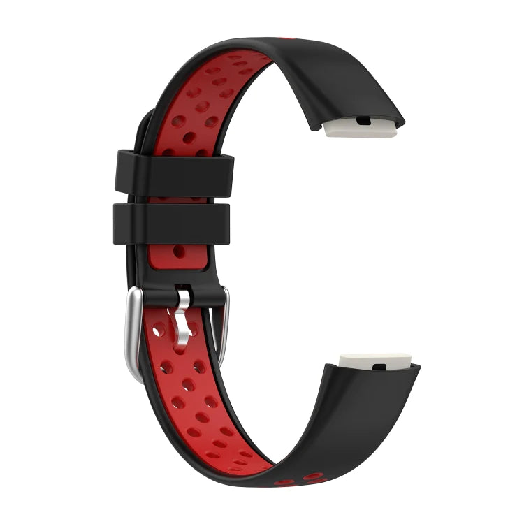 Black+Red Two-color Silicone Watch Band for Fitbit Luxe