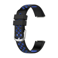 Black+Blue Two-color Silicone Watch Band for Fitbit Luxe