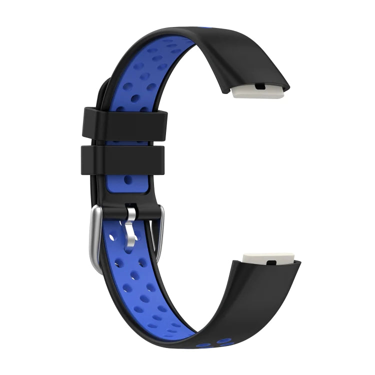 Black+Blue Two-color Silicone Watch Band for Fitbit Luxe