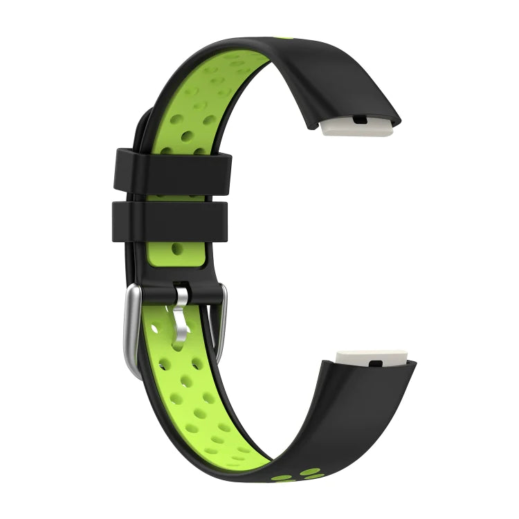 Black+Lime Green Two-color Silicone Watch Band for Fitbit Luxe