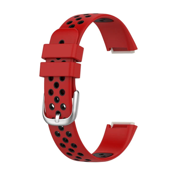 Red+Black Two-color Silicone Watch Band for Fitbit Luxe