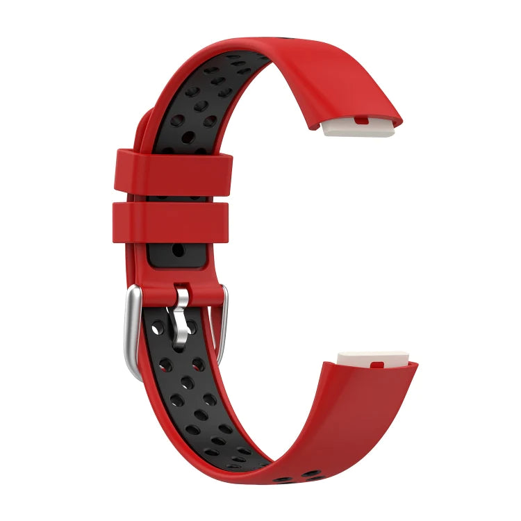 Red+Black Two-color Silicone Watch Band for Fitbit Luxe