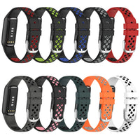 Black+Blue Two-color Silicone Watch Band for Fitbit Luxe