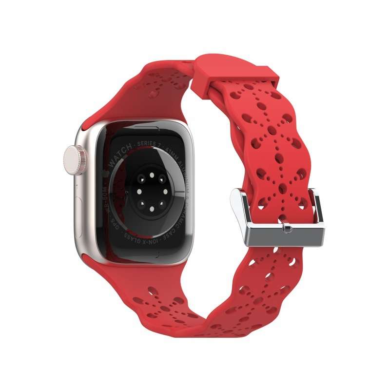 38/40/41 MM Red Feminine Lace Silicone Band for Apple Watches