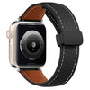 38/40/41 MM Black Genuine Leather Folding Buckle Bands for Apple Watches