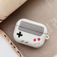 Light Grey Game Console Design Case with Keychain for Apple Air Pods Pro