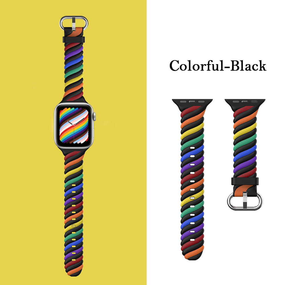 38/40/41 MM Cotton Candy (Colorful Black) Double Band for Apple Watches