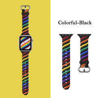 38/40/41 MM Cotton Candy (Colorful Black) Double Band for Apple Watches
