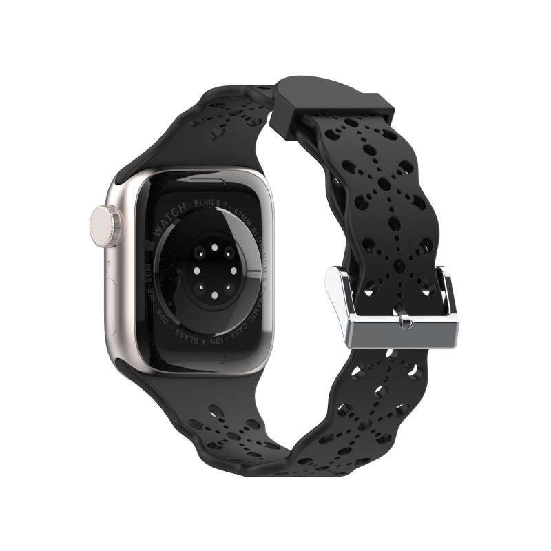 38/40/41 MM Black Feminine Lace Silicone Band for Apple Watches