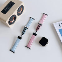 38/40/41 MM Brown Genuine Leather Folding Buckle Bands for Apple Watches