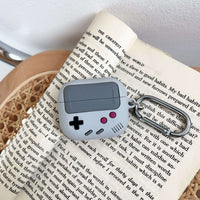 Light Grey Game Console Design Case with Keychain for Apple Air Pods 3