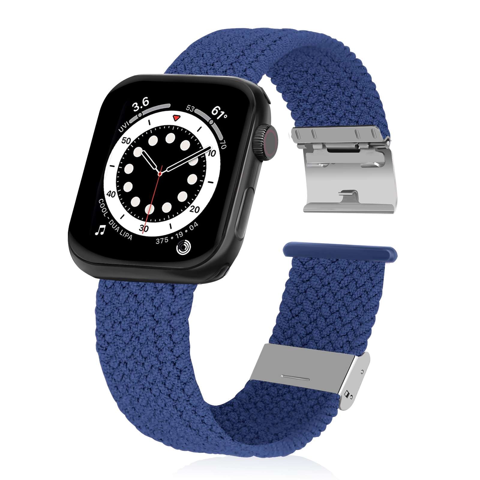 38/40/41 MM Navy Blue Adjustable Nylon Braided Loop Strap for Apple Watches