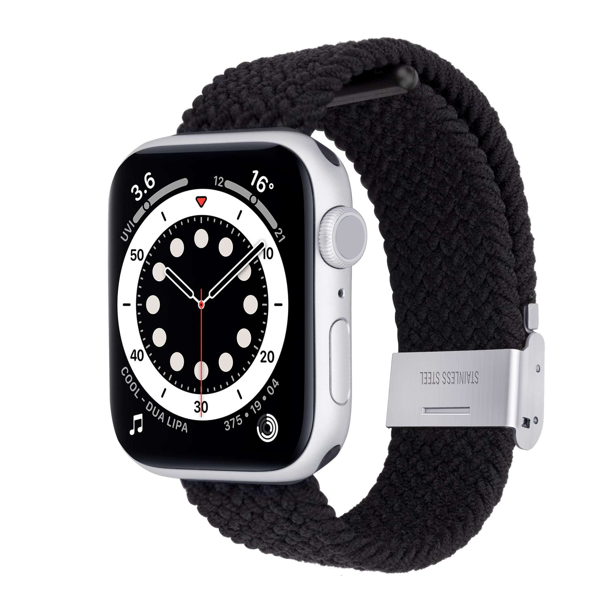 42/44/45/49 MM Black Adjustable Nylon Braided Loop Strap for Apple Watches