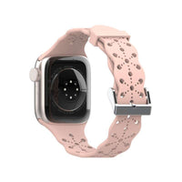 38/40/41 MM Baby Pink Feminine Lace Silicone Band for Apple Watches