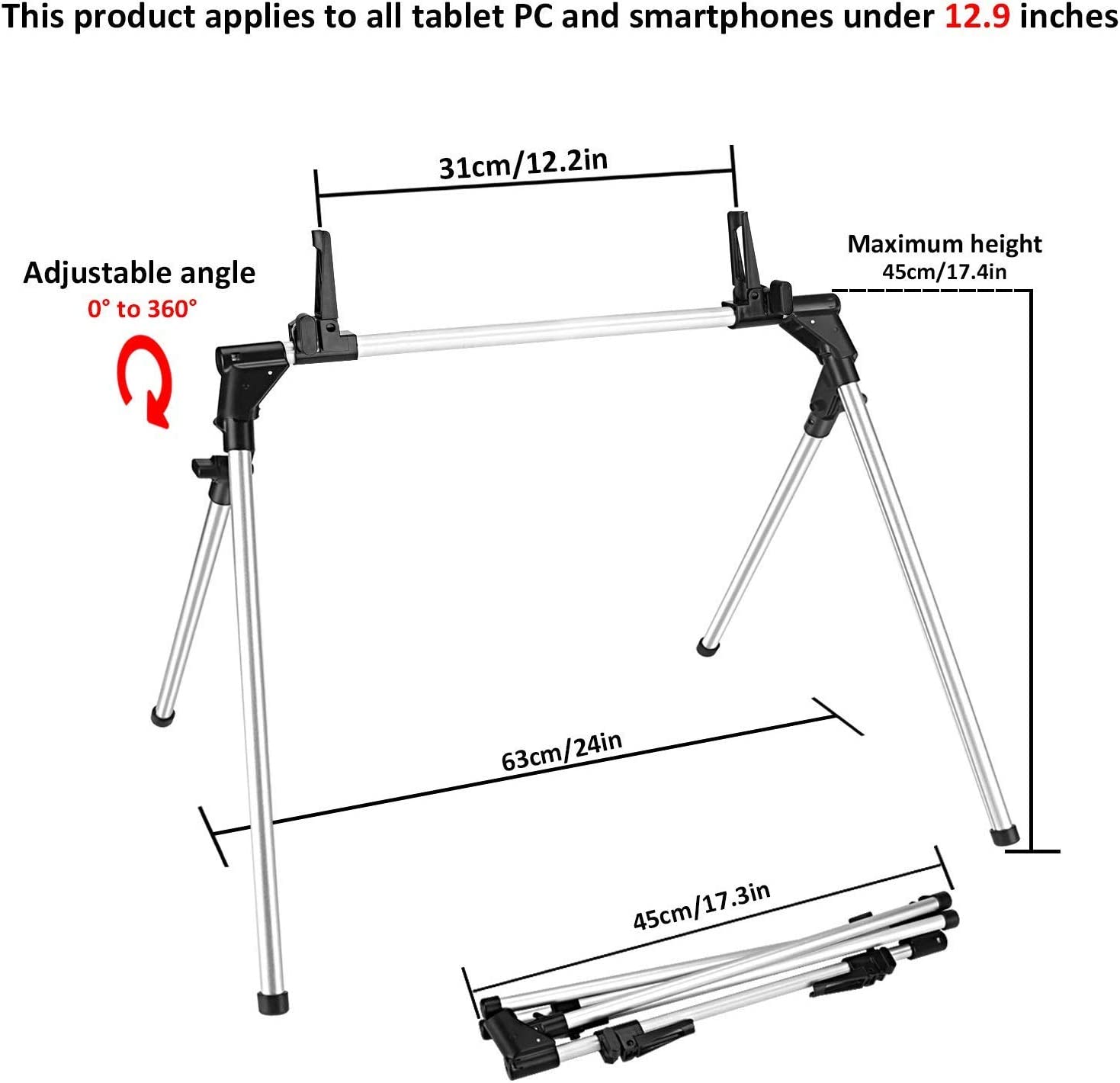 Lazy Bed Floor Desk Desktop Mount for Tab/Mobile