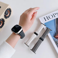 42/44/45/49 MM Orange Genuine Leather Folding Buckle Bands for Apple Watches