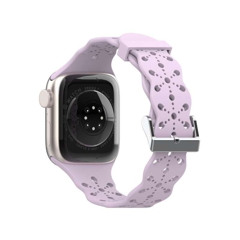 38/40/41 MM Lavendar Feminine Lace Silicone Band for Apple Watches