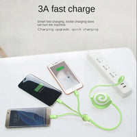 3 in 1 Retractable Lollypop Charging Multi Port - Purple