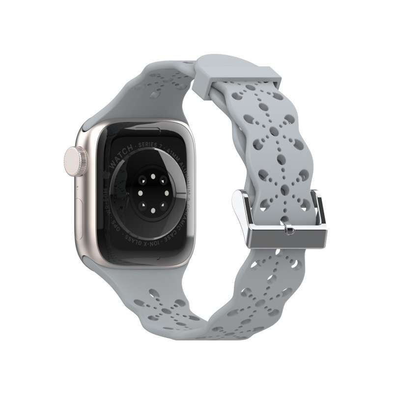 38/40/41 MM Grey Feminine Lace Silicone Band for Apple Watches