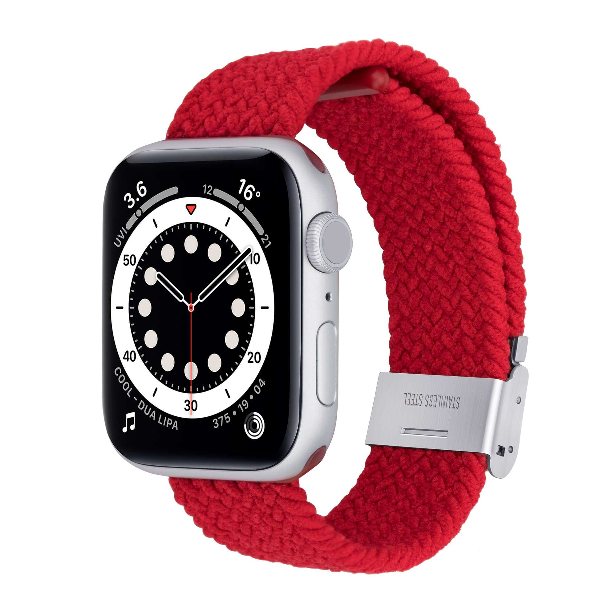 42/44/45/49 MM Red Adjustable Nylon Braided Loop Strap for Apple Watches