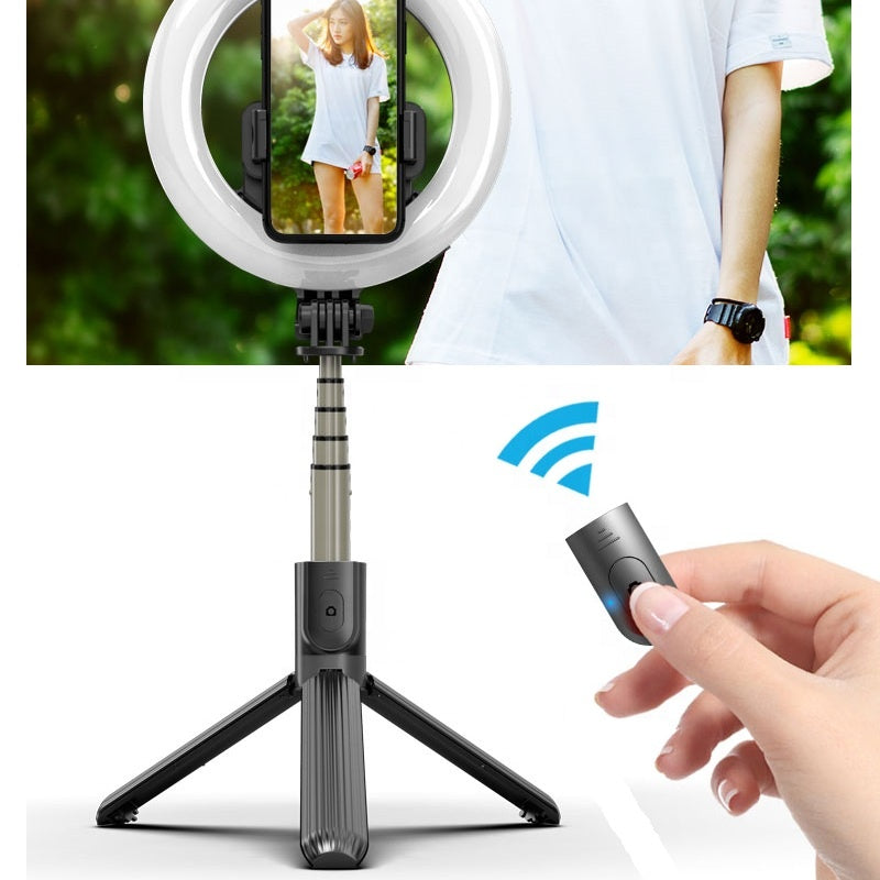 Portable Rechargeable 16 cm LED Selfie Ring Light with Tripod Stand for Mobile Phone