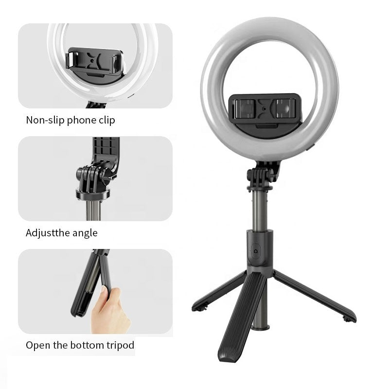 Portable Rechargeable 16 cm LED Selfie Ring Light with Tripod Stand for Mobile Phone