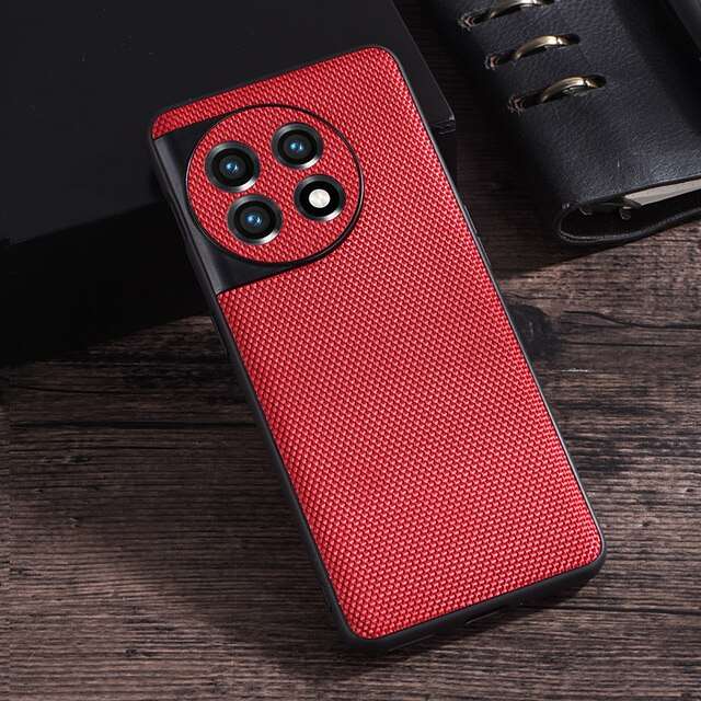 Red Slim Hybrid Matte Nylon Cloth Case Cover for OnePlus 11R