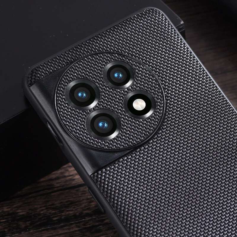 Black Slim Hybrid Matte Nylon Cloth Case Cover for OnePlus 11R
