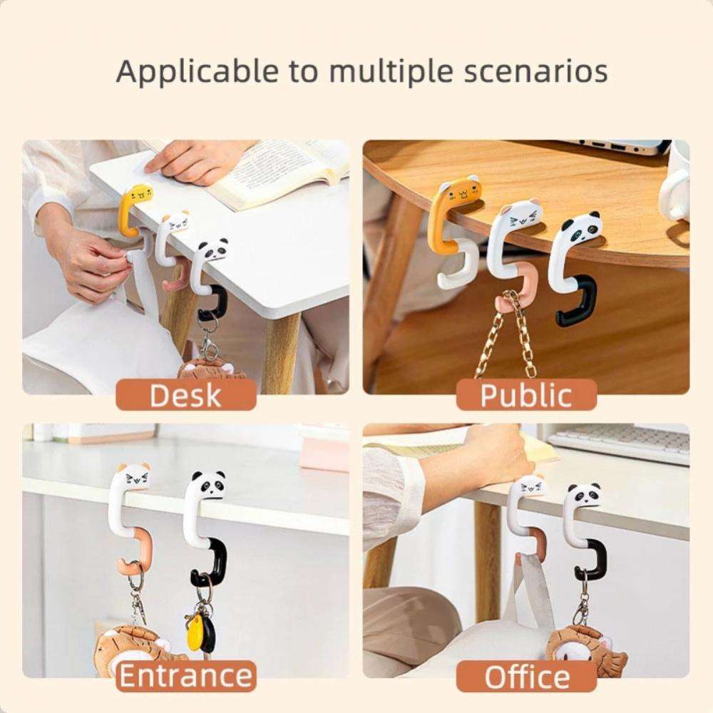 Cartoon Cute Portable Folding Bag Hook - Pack of 4