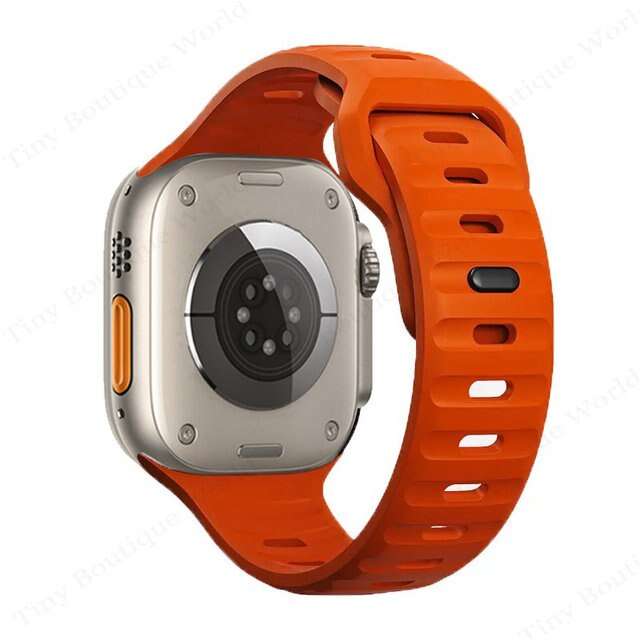 42/44/45/49 MM Orange Soft Silicone straps for Apple Watches