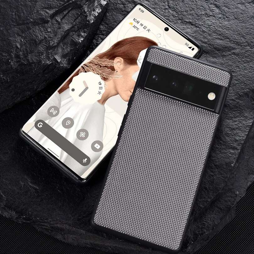 Black Slim Hybrid Matte Nylon Cloth Case Cover for Google Pixel 7/7 Pro