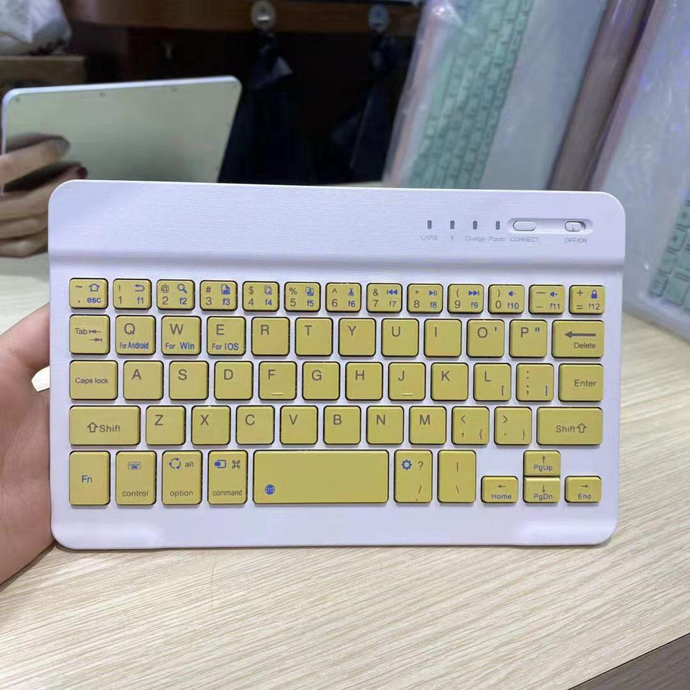 Yellow color Rechargeable Bluetooth wireless keyboard