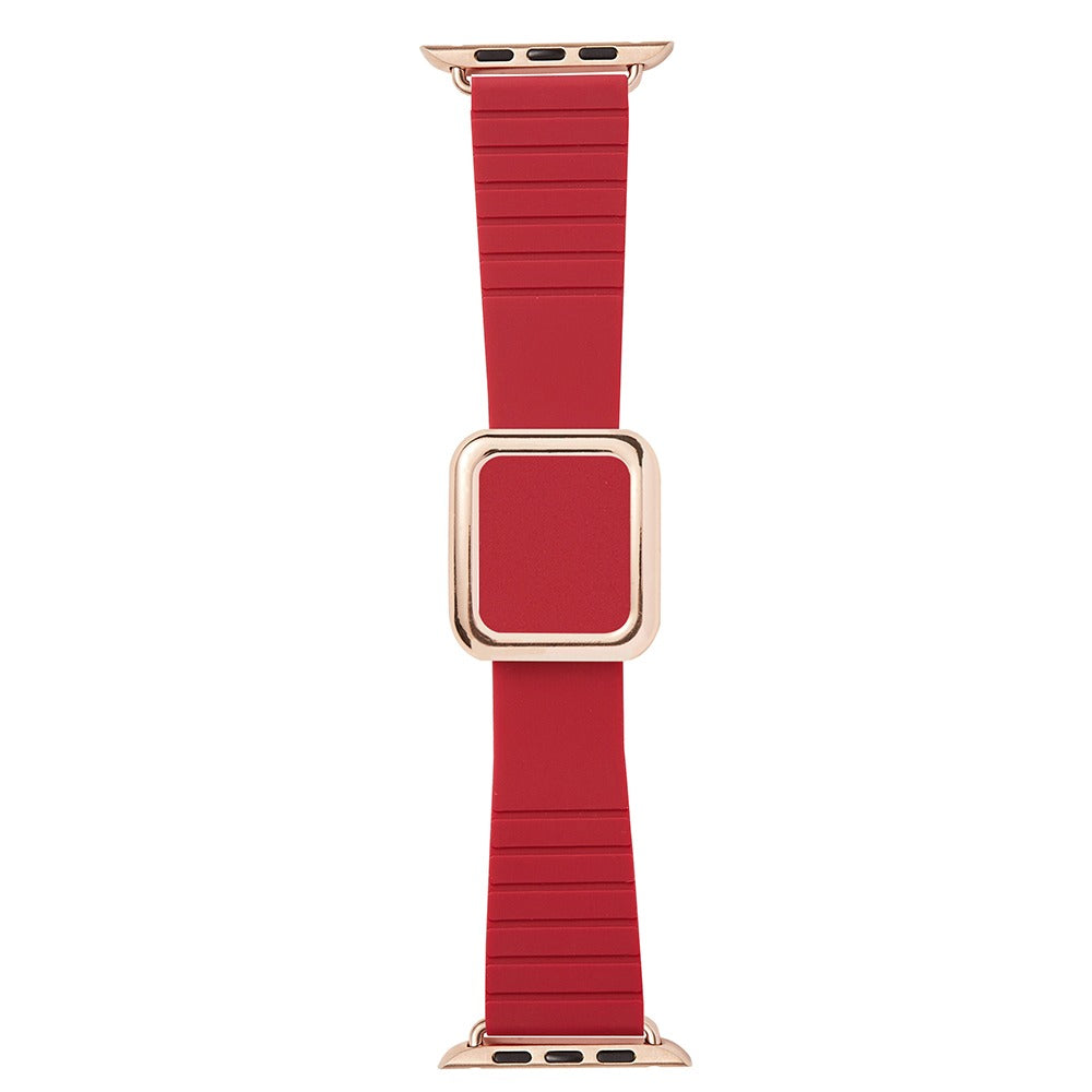 42/44/45/49 MM Red Luxury Microfiber Buckle strap for Apple Watches