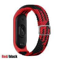Black with Red Color Nylon Elastic Band for Xiaomi MI 3/4/5/6