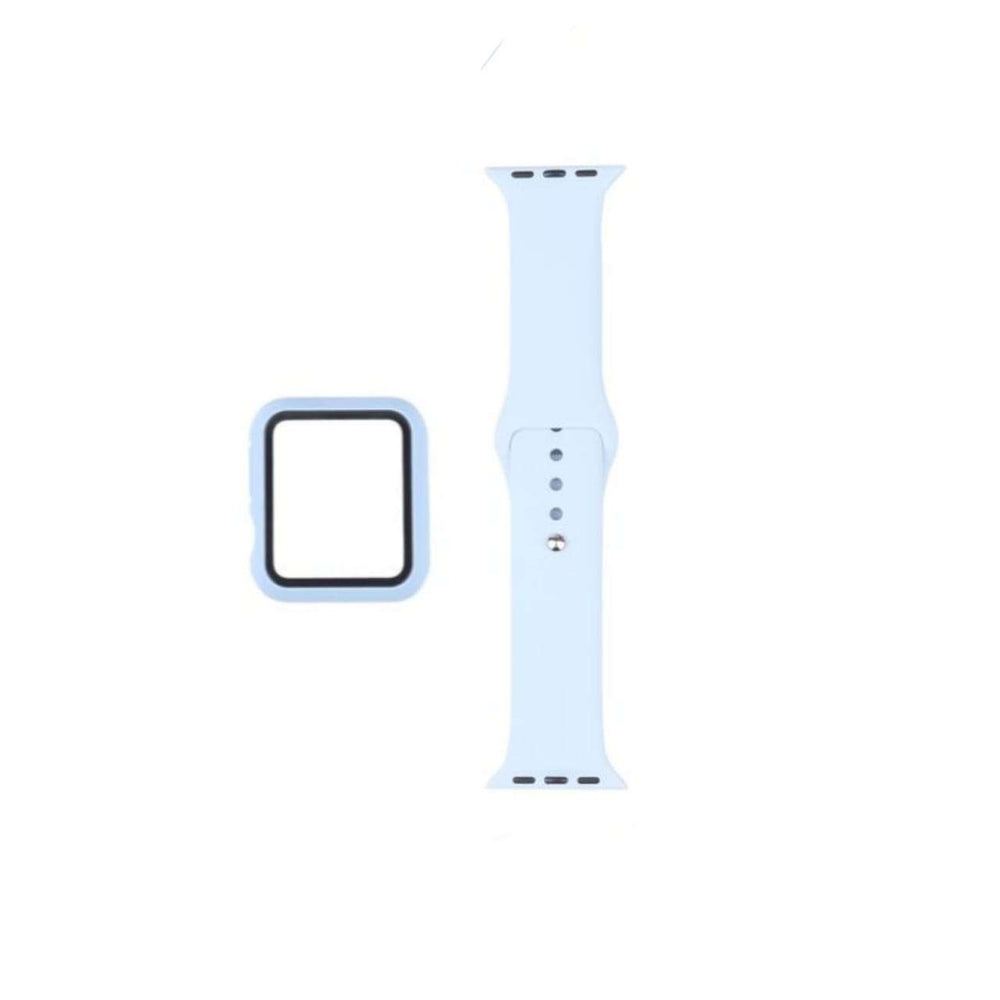 42 MM Sky Blue Silicone Watch Band with Case Protector