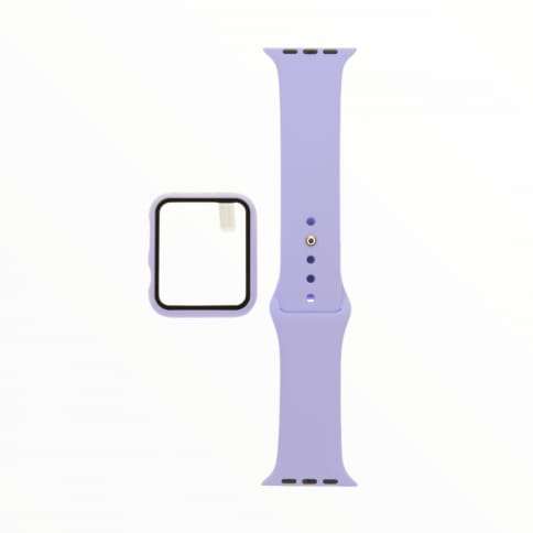 44 MM Purple Silicone Watch Band with Case Protector