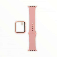 42 MM Pink Silicone Watch Band with Case Protector