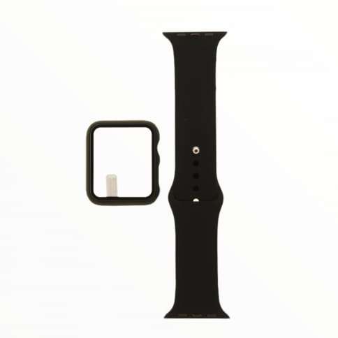 45MM Dark Green Silicone Watch Band with Case Protector