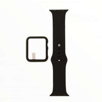 45 MM Black Silicone Watch Band with Case Protector