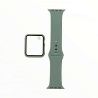 38 MM Pine Green Silicone Watch Band with Case Protector
