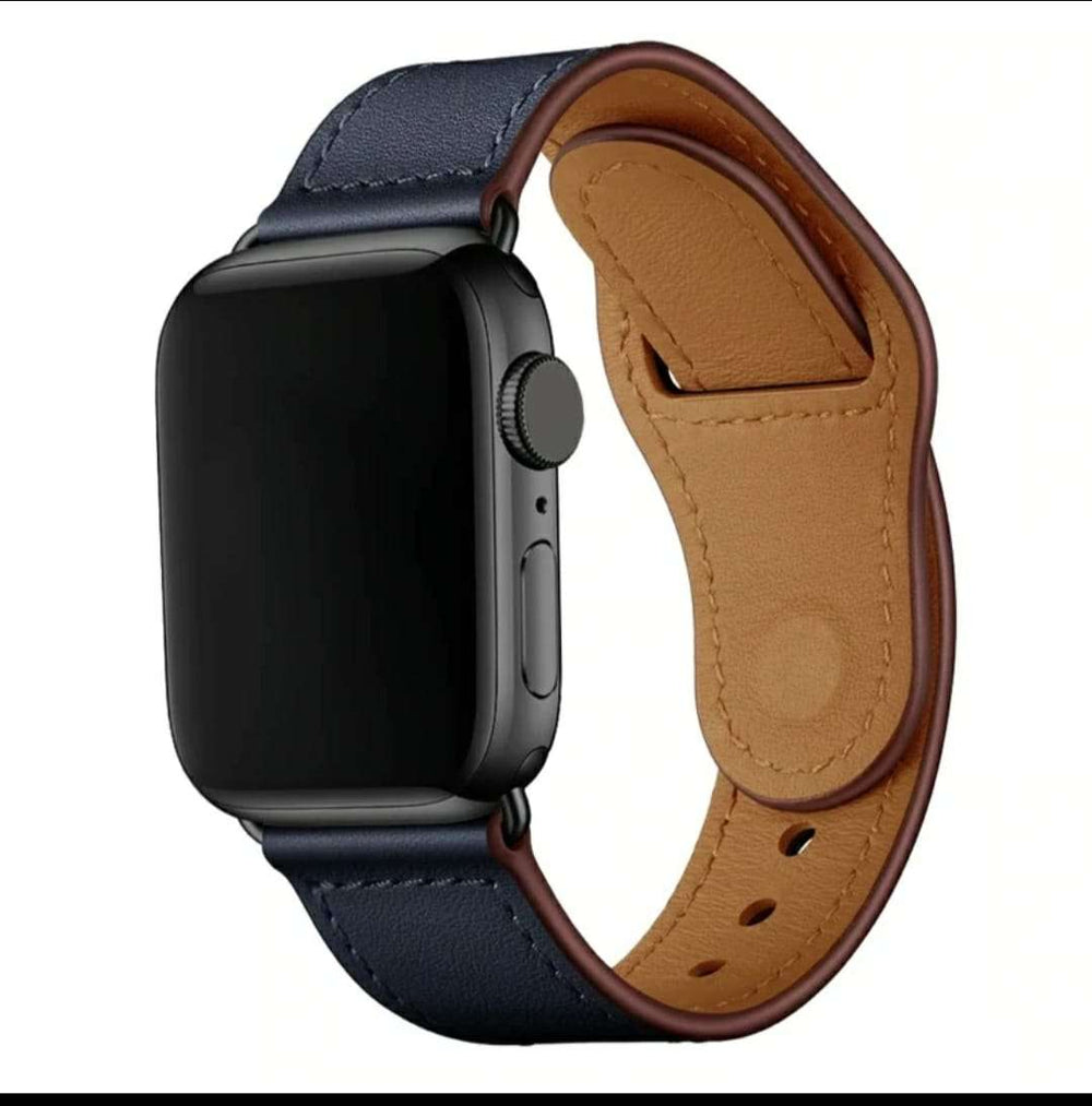 42/44/45/49 MM Blue Hybrid Leather straps for Apple watches