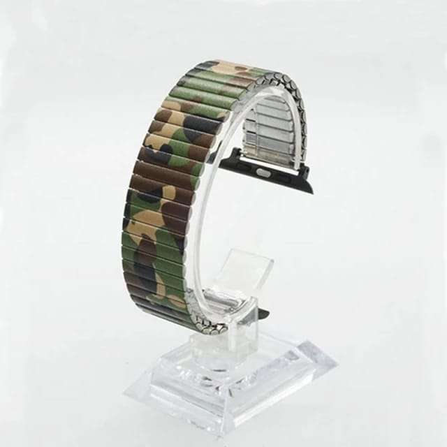 Ultra Luxury Stainless Steel Stretchable Elastic Solo Metal Chain Strap 38/40/41 MM (Camouflage)