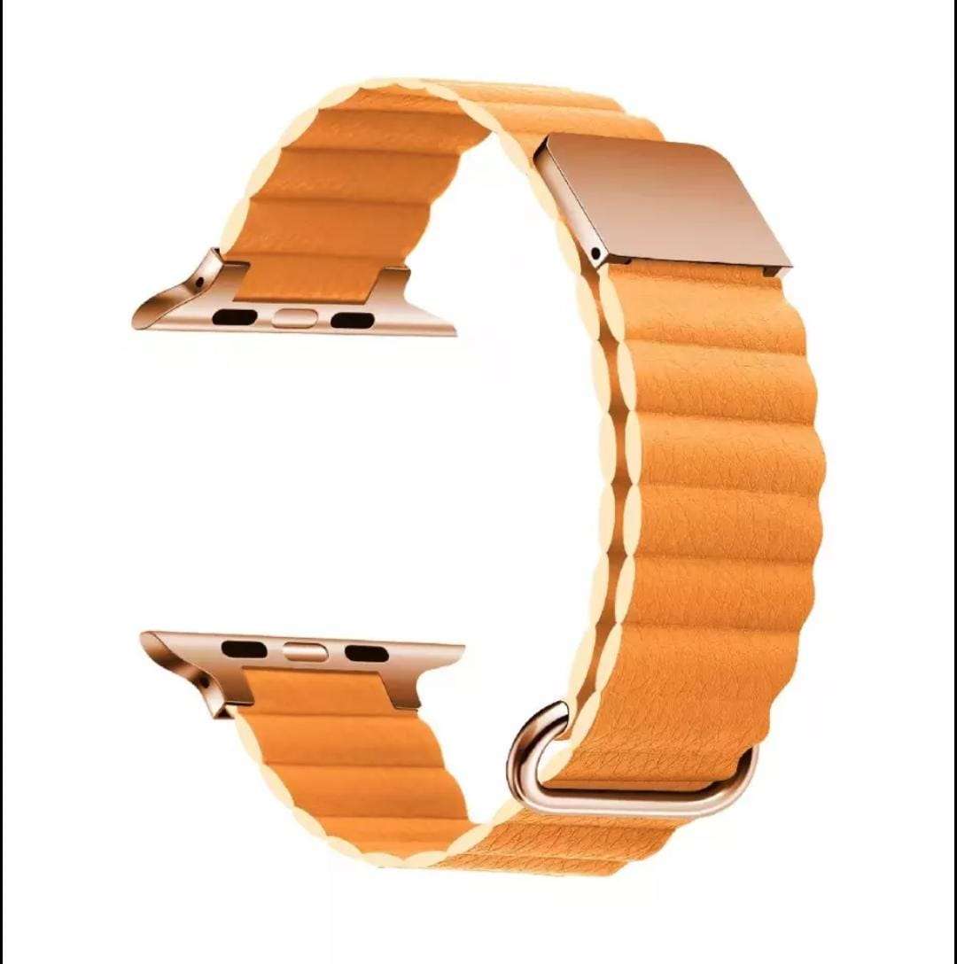 Ultra Luxury Leather Magnetic Band - 42/44/45 MM - yellow