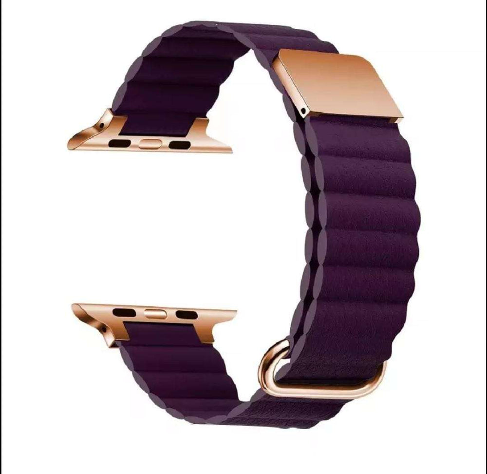 Ultra Luxury Leather Magnetic Band - 38/40/41 MM - Crimson Cherry