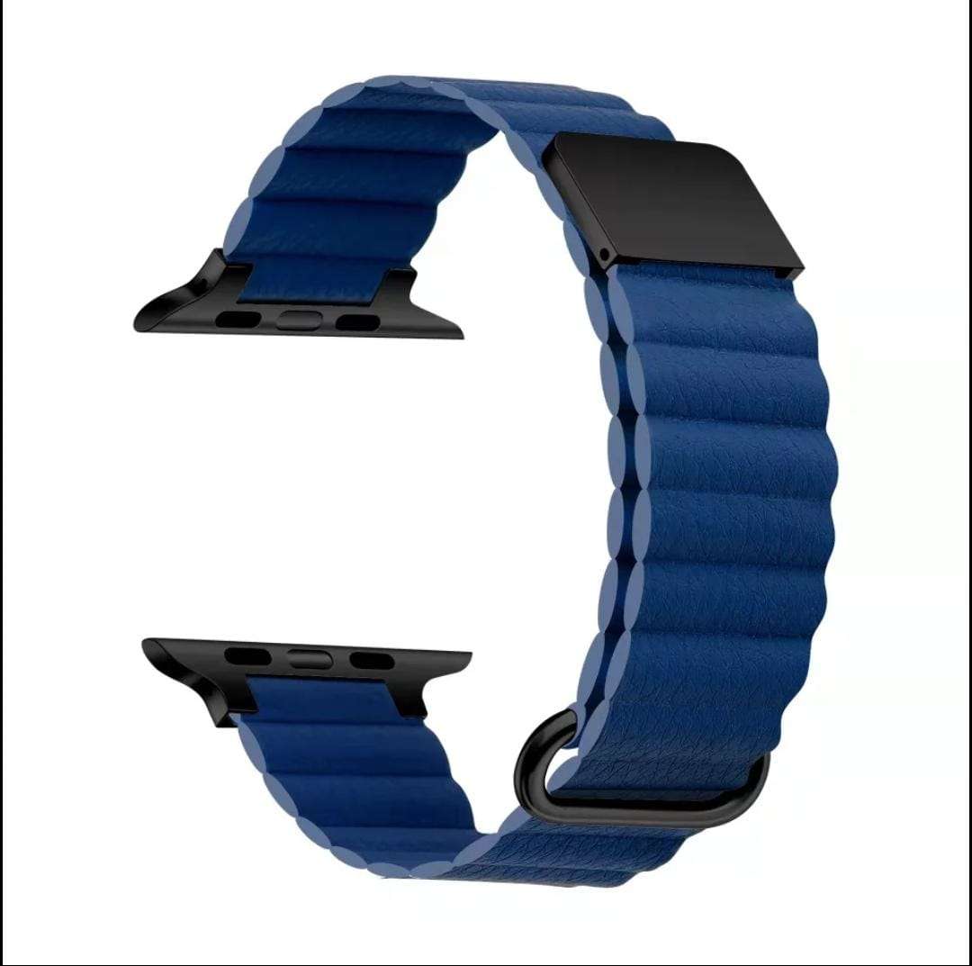 Ultra Luxury Leather Magnetic Band - 38/40/41 MM - Midnight Blue